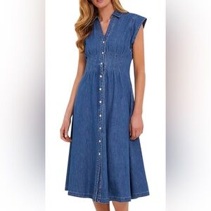 Denim cotton shirt dress NWOT